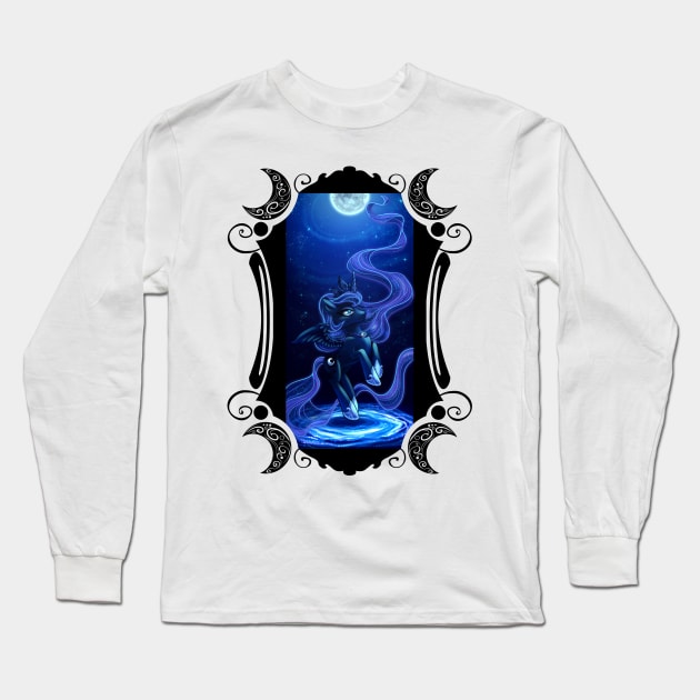 Moonlight Luna Long Sleeve T-Shirt by JetBlackSteel